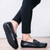 Black crocodile skin pattern slip on shoe loafer 10