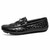 Black crocodile skin pattern slip on shoe loafer 15