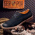 Black retro leather derby dress shoe 12