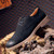 Black retro leather derby dress shoe 13