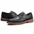 Black retro leather derby dress shoe 11