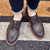 Brown retro leather derby dress shoe 09