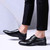 Black crocodile skin pattern derby dress shoe 04