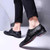 Black crocodile skin pattern derby dress shoe 06