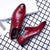 Red crocodile skin pattern derby dress shoe 13