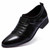 Black pleated buckle strap leather slip on dress shoe 11