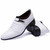 White pleated buckle strap leather slip on dress shoe 10