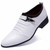 White pleated buckle strap leather slip on dress shoe 11