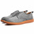 Grey leather derby dress shoe 11