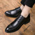 Black check block leather derby dress shoe 08