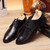 Black plain urban leather derby dress shoe 16