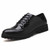 Black brogue check leather derby dress shoe 01