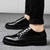 Black brogue check leather derby dress shoe 10