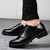 Black brogue check leather derby dress shoe 11