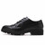 Black brogue check leather derby dress shoe 23