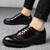 Black red brogue check leather derby dress shoe 09