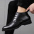 Black plain derby dress shoe boot 02