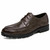 Dark brown check block leather derby dress shoe 01