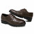 Dark brown check block leather derby dress shoe 13