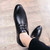 Black two tone leather derby dress shoe 09