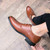 Brown two tone leather derby dress shoe 09