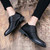 Black simple plain leather derby dress shoe 09