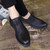 Black split pattern leather derby dress shoe 03