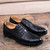 Black check block leather derby dress shoe 12