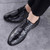 Black longwing brogue leather derby dress shoe 09