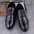 Black longwing brogue leather derby dress shoe 14