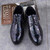 Blue longwing brogue leather derby dress shoe 14