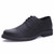 Black plain leather derby dress shoe 01