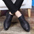 Black plain leather derby dress shoe 02