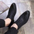 Black plain leather derby dress shoe 03