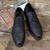 Black plain leather derby dress shoe 12