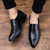 Black crocodile skin pattern slip on dress shoe 02