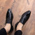 Black crocodile skin pattern slip on dress shoe 07