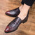 Red crocodile skin pattern slip on dress shoe 08