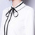 White contrast black long sleeve shirt with lace tie 13