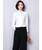 White chiffon long sleeve shirt with neck tie collar 02