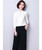 White chiffon long sleeve shirt with neck tie collar 06