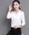 White V neck long sleeve shirt in plain color 01