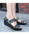 Rainbow weave check slip on shoe wedge sandal 03