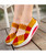 Yellow weave check slip on rocker bottom shoe sneaker 06