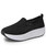 Black flyknit texture slip on rocker bottom shoe sneaker 01