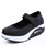 Black low cut velcro slip on rocker bottom shoe sneaker 01
