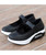 Black low cut velcro slip on rocker bottom shoe sneaker 06