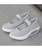 Grey low cut velcro slip on rocker bottom shoe sneaker 07