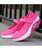 Rose red low cut velcro slip on rocker bottom shoe sneaker 04