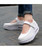 White low cut velcro slip on rocker bottom shoe sneaker 04